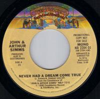 NEVER HAD A DREAM COME TRUE (MONO/STEREO PROMO)