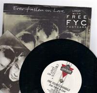 EVER FALLEN IN LOVE / COULDNT CARE MORE + postcard + paper label